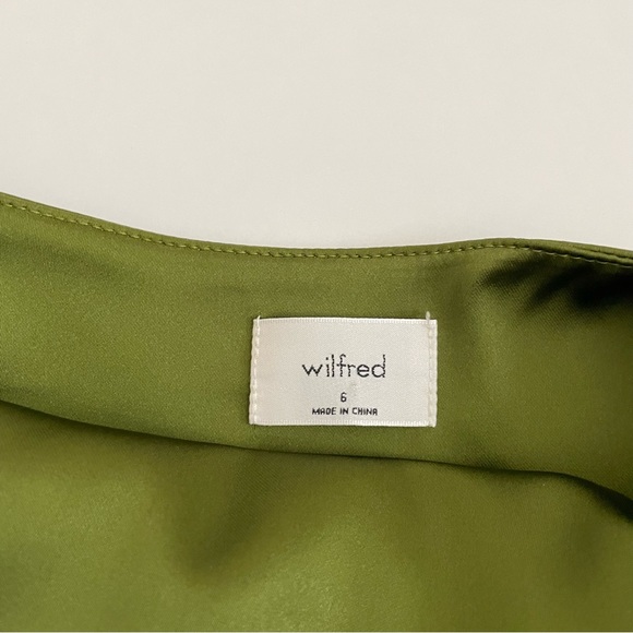 Aritzia Wilfred Shine Satin Mini Dress in Succulent Green NWT - Picture 7 of 12